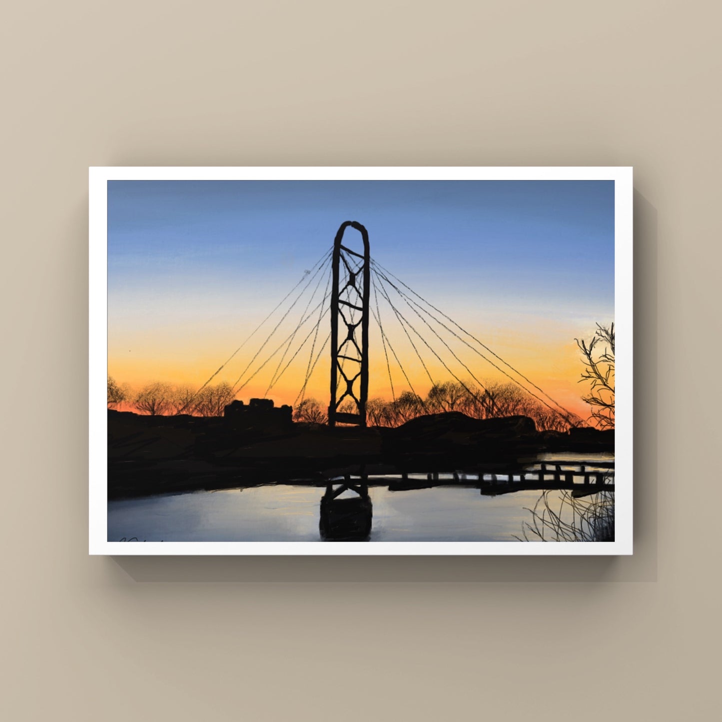 "Sunset Bridge" - Digital Art - Photo Print