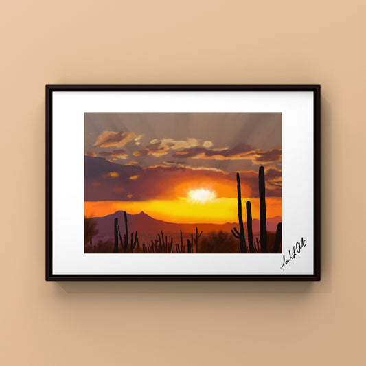 “Golden Horizon” - Digital Art - Photo Print
