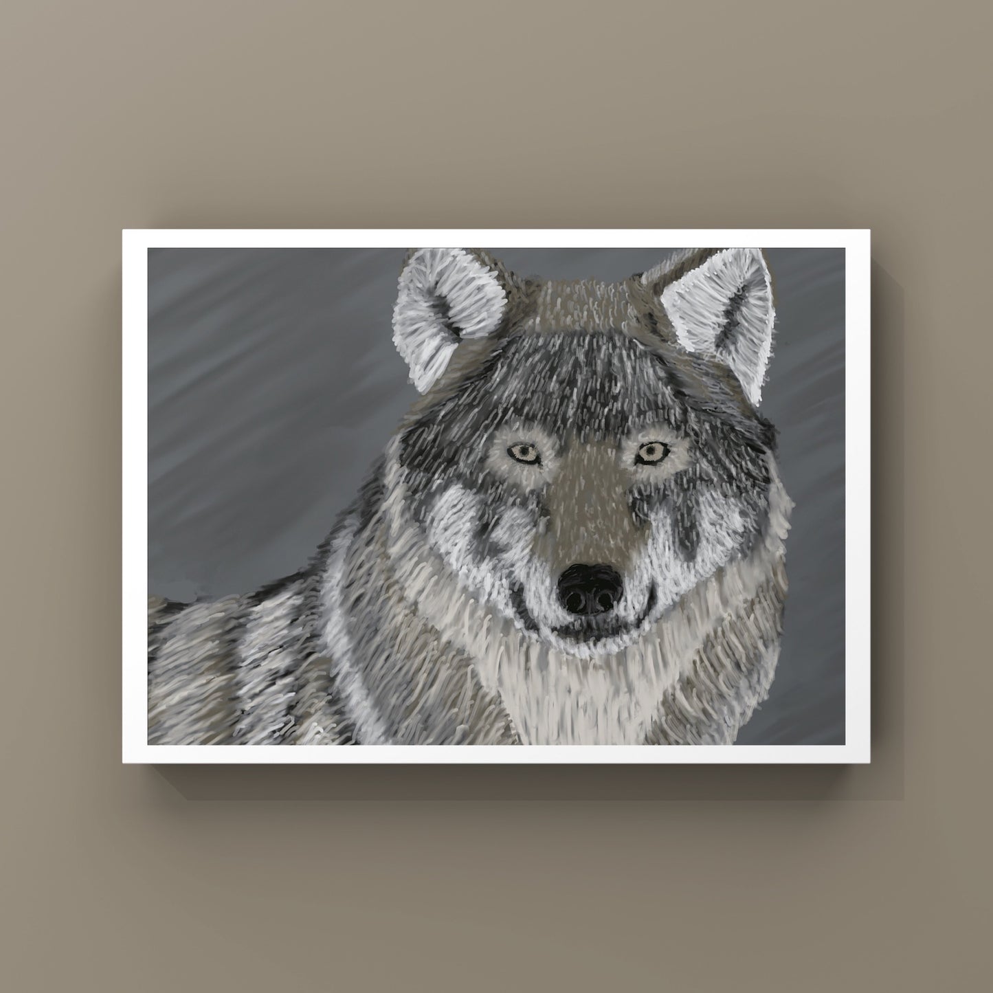 “Wintery Wolf” - Digital Art - Photo Print