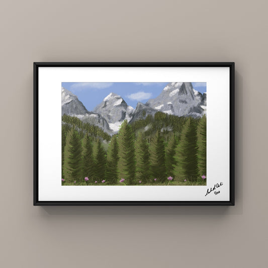 “Grand Teton Majesty”- Digital Art - Photo Print