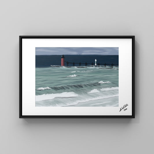 “Lake Lighthouse”- Digital Art - Photo Print