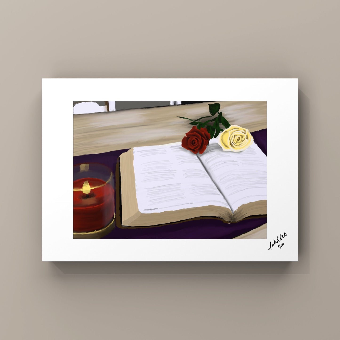 "Candlelight Reading" - Digital Art - Photo Print