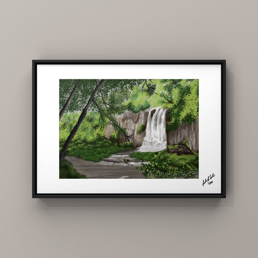 "Black Hills Waterfall" - Digital Art - Photo Print