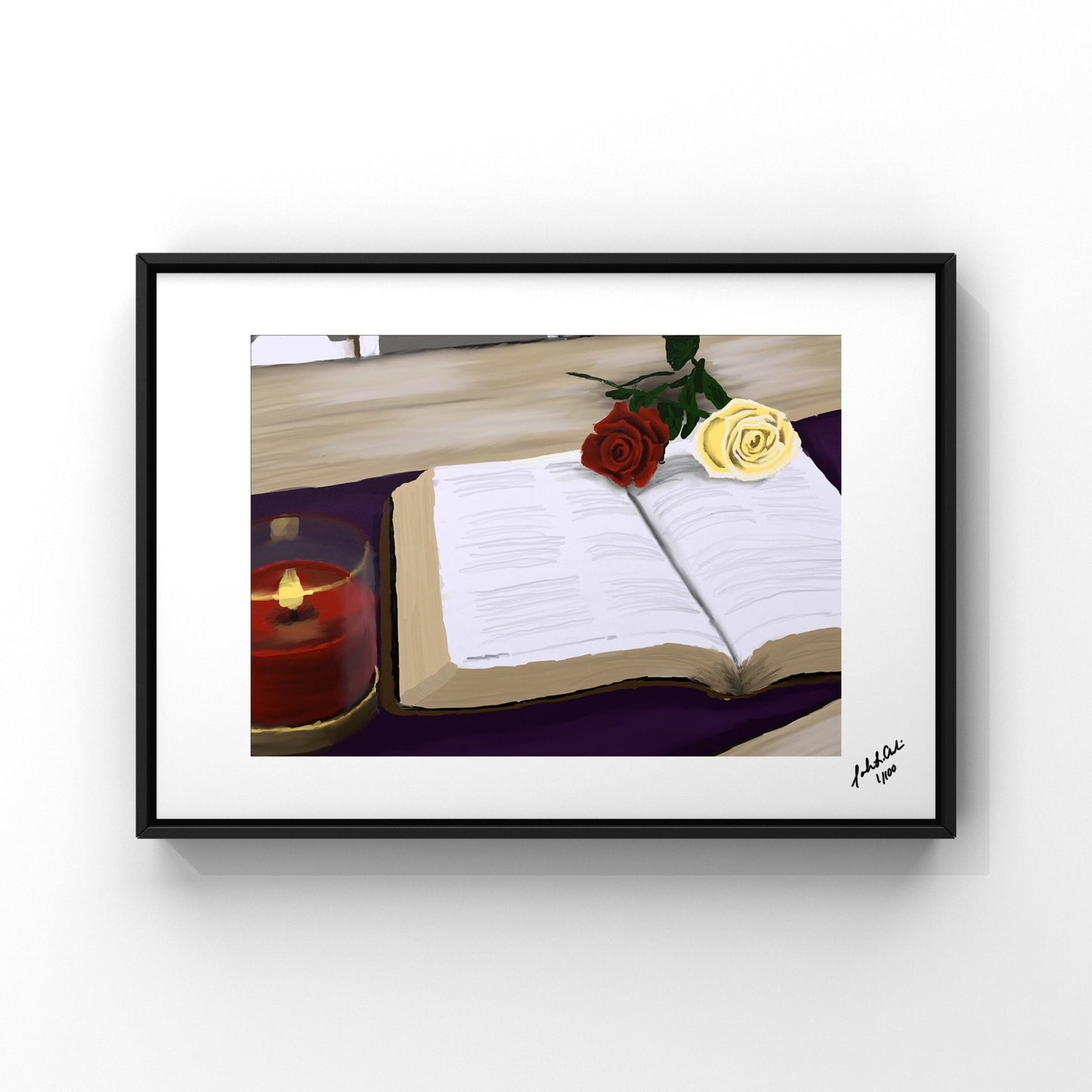 "Candlelight Reading" - Digital Art - Photo Print