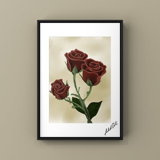 “Ruby Roses” - Digital Art - Photo Print