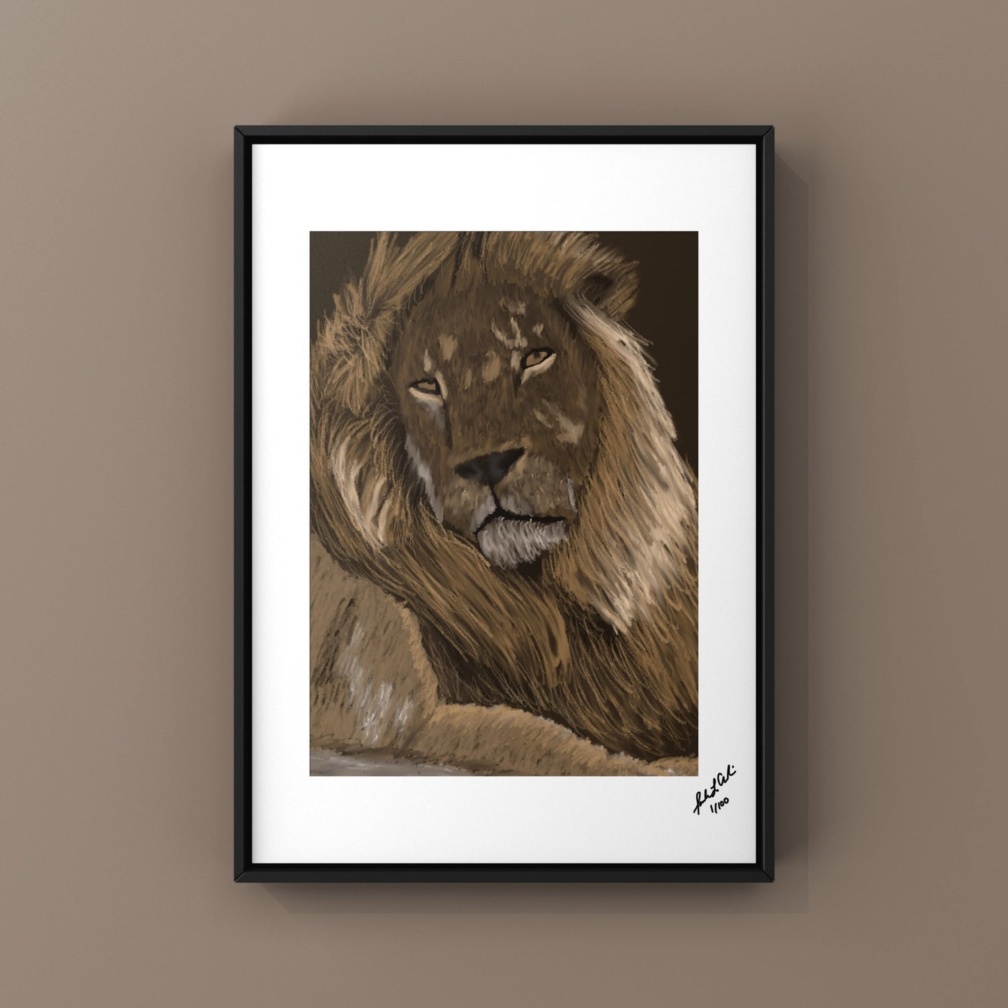 “Lovely Lion”- Digital Art - Photo Print